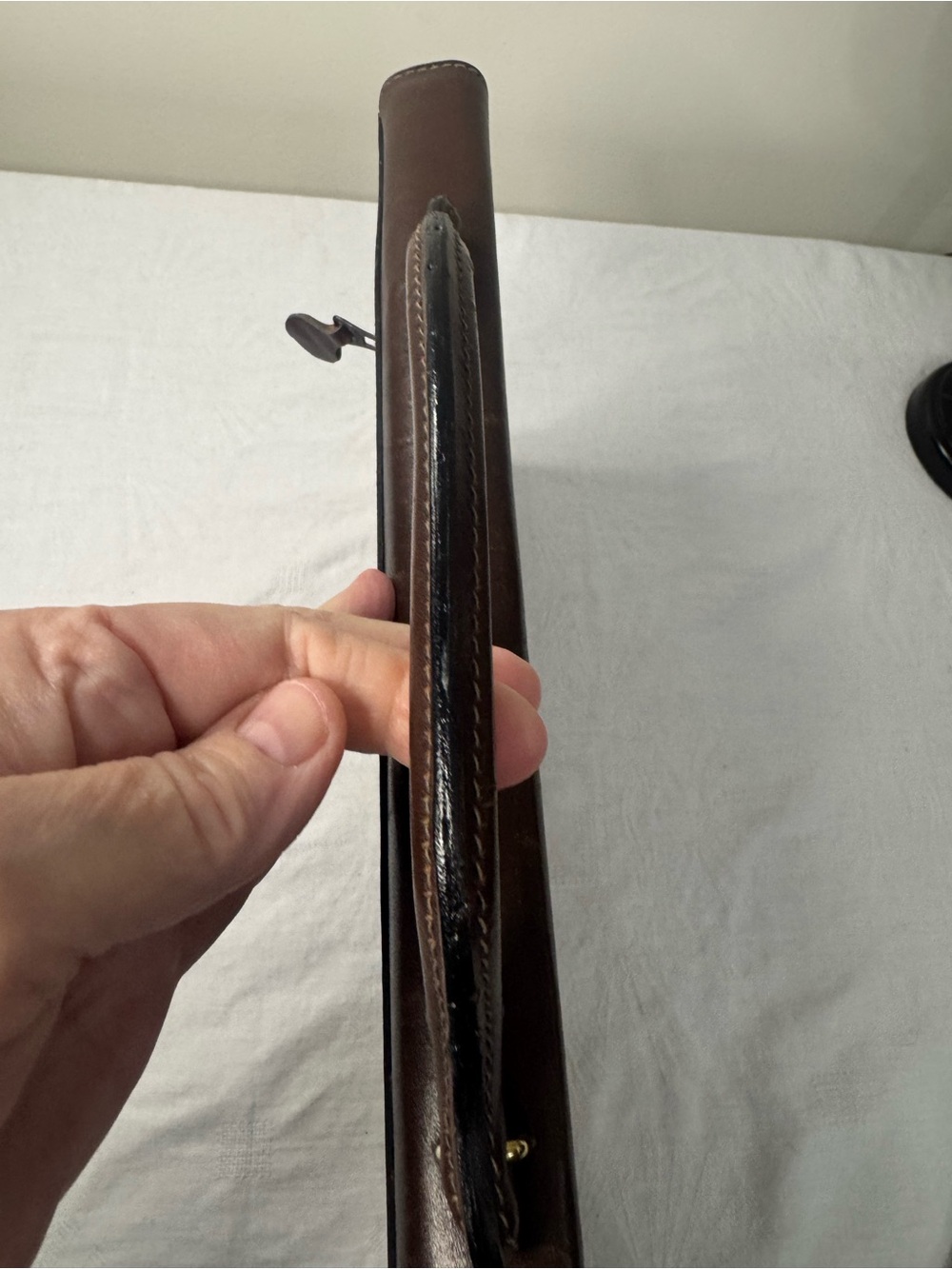 Anne Klein for Calderon brown leather briefcase - Picture 4 of 16